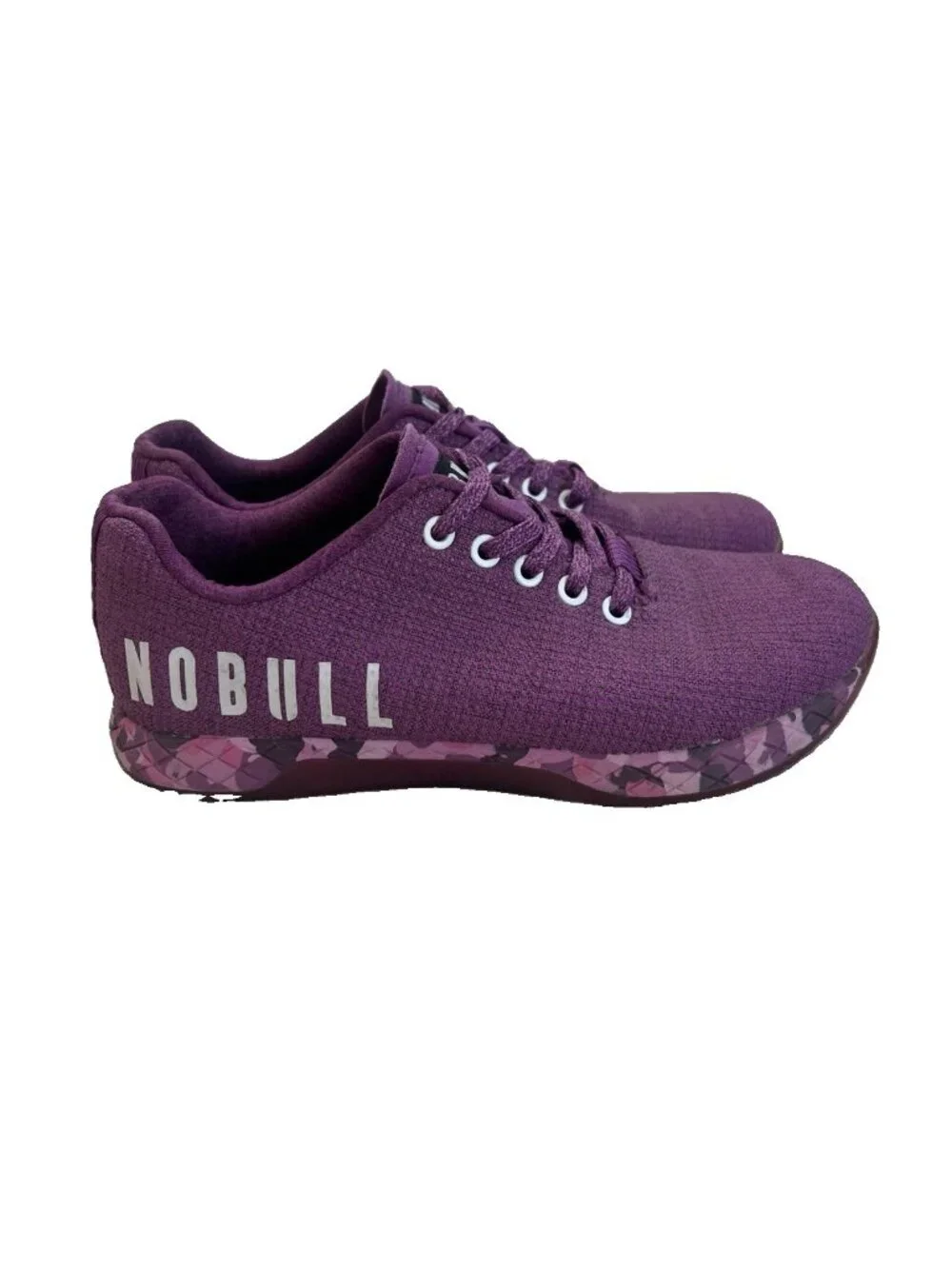 NOBULL SuperFabric Trainers Women 7.5 Men 6 Purple Camo Crossfit Shoes Sneakers